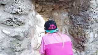 Publicly fucked by visitors during a tour of the castle ruins