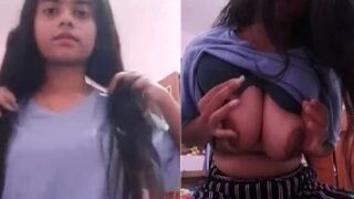 First Time Boob Show By Hot Girlfriend In Topless