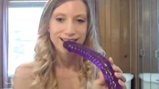 She Takes a Massive Anal Dildo on Webcam