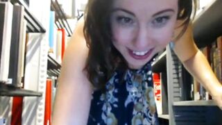 Stripping Down in the Library on Webcam