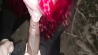Interracial Blowjob in the Great Outdoors