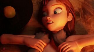 Frozen Anna hardcore anal and creampie 3D Animation